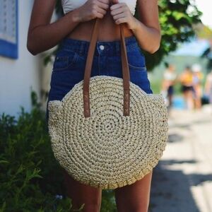 Straw boho bag